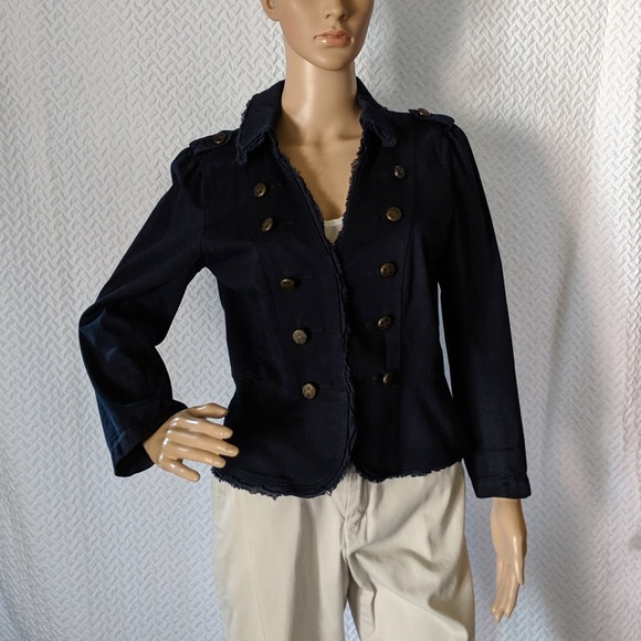 LOFT Jackets & Blazers - LOFT Navy blue Distressed Military Jacket